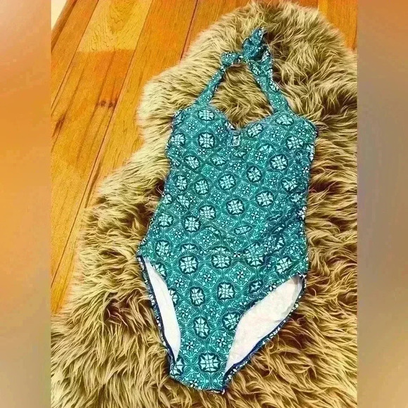 SPANX Love Your Assets By Sara Blakey Blue One Piece Swimsuit Size M - Picture 7 of 7